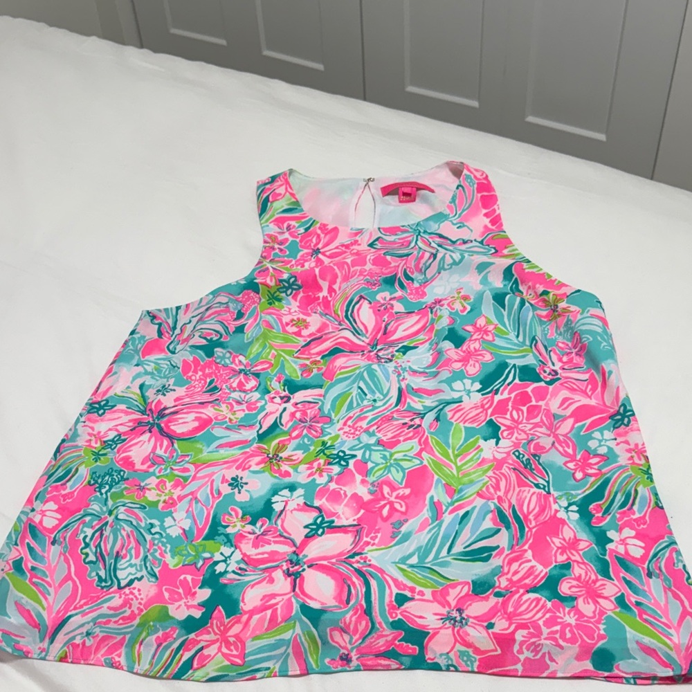 Lilly Pulitzer Pink and Blue Floral Top